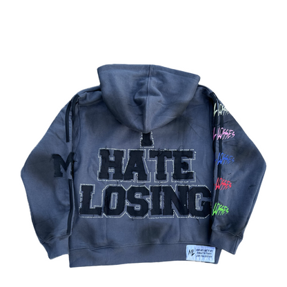 Dark Gray “I Hate Losing” Zip Up